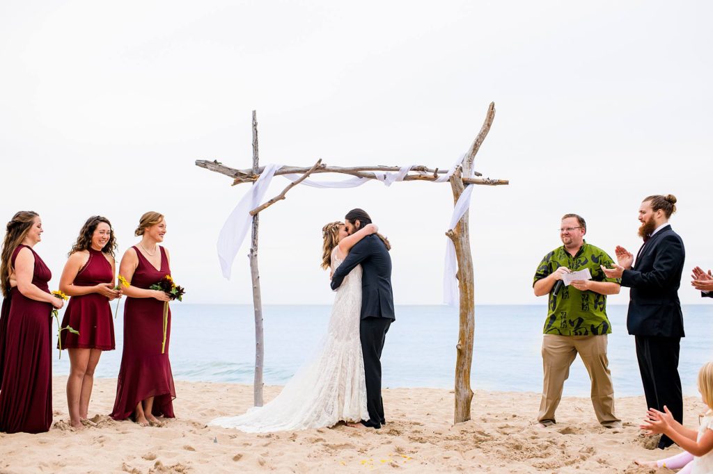 West Michigan Wedding Photographer_0028 - Ann Arbor Wedding Photographer Angela Nelson Photography Wedding ceremony on a beach