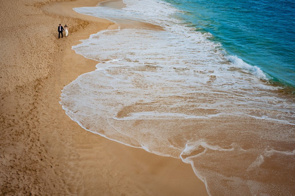 Best Maui Wedding Photographs of 2019-2 - Ann Arbor Wedding Photographer Angela Nelson Photography Wedding couple walking on Maui beach