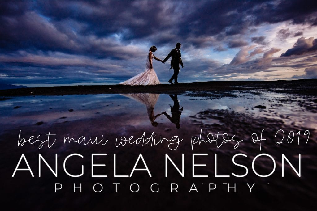 Best maui wedding photos of 2019 - Ann Arbor Wedding Photographer Angela Nelson Photography Maui wedding couple walking on beach at sunset