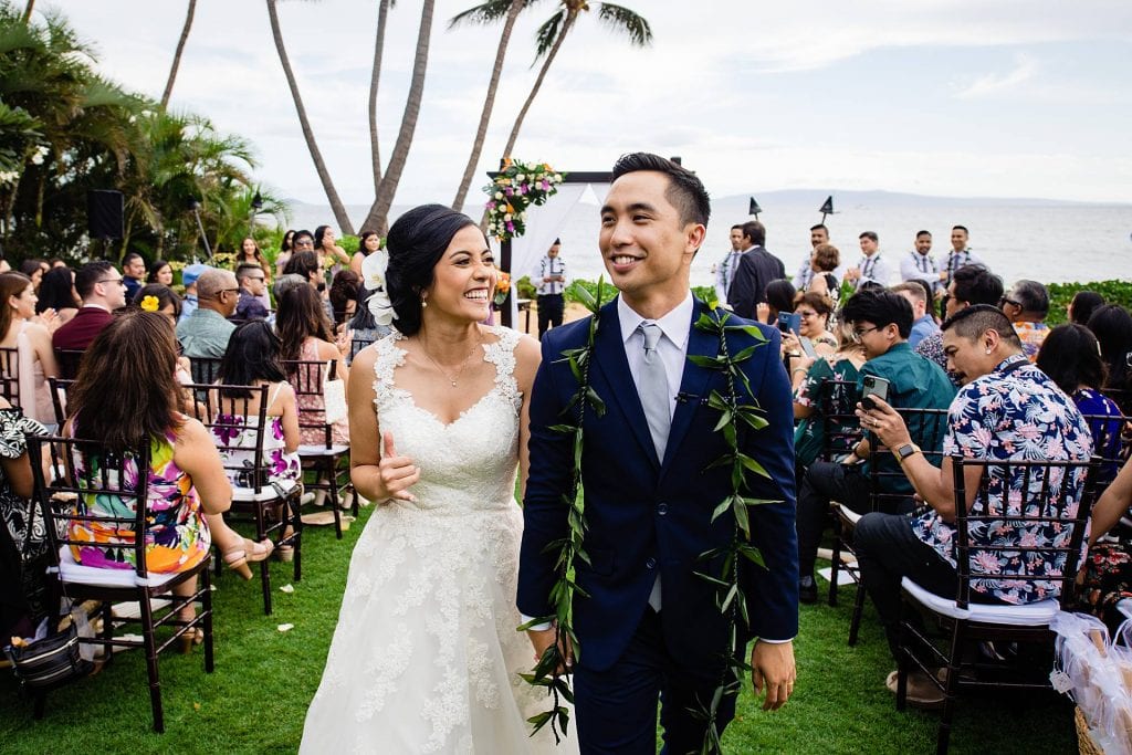 oceanfront maui wedding-angela-nelson-photography_0023 - Ann Arbor Wedding Photographer Angela Nelson Photography Maui wedding: newlywed couple smiles