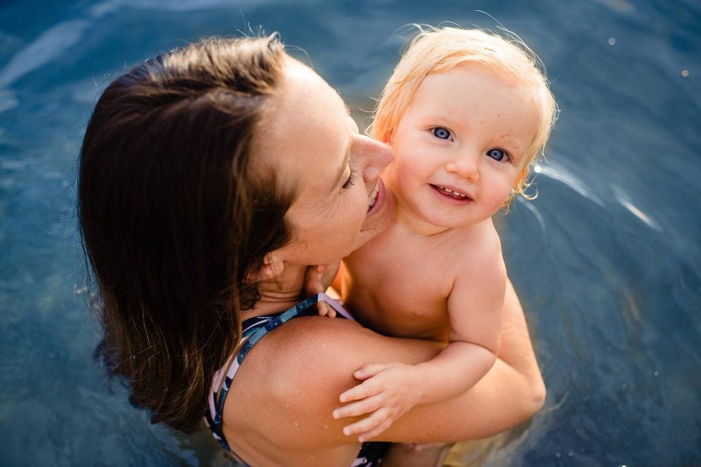 The Ravazzano Family - Ann Arbor Wedding Photographer Angela Nelson Photography Mother and baby in water